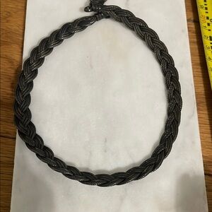 Braided Black Metal Choker Necklace
